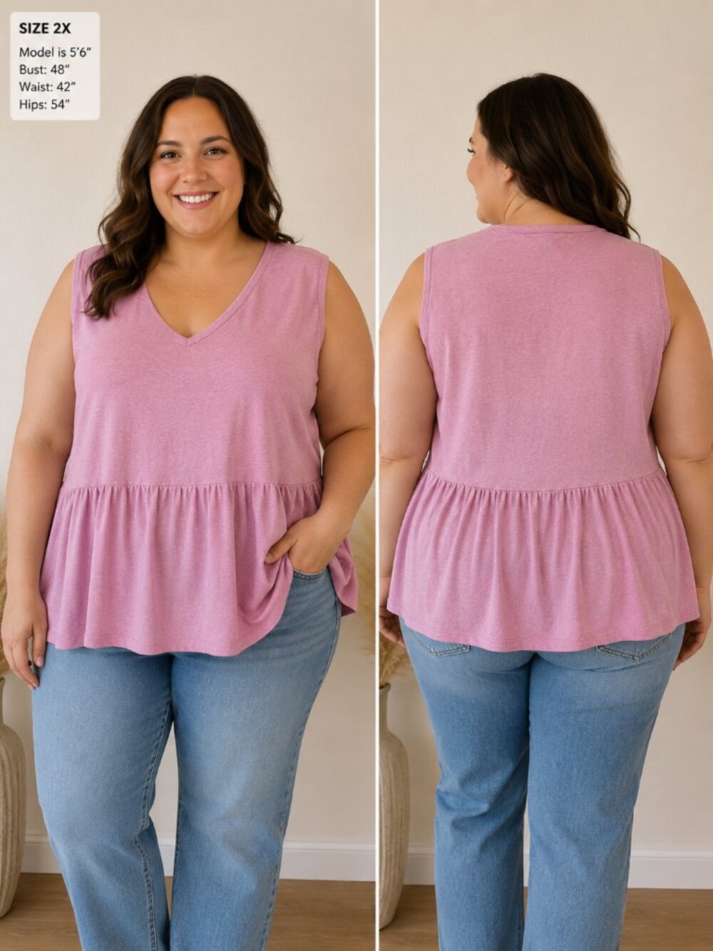 Stitch Star Pink Sleeveless Top Plus Size 2X NWT